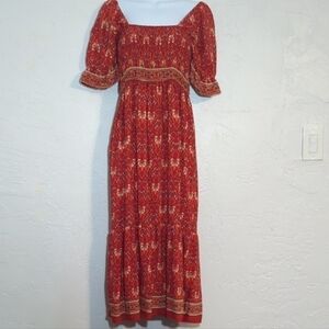 Women's Boho Flowy Tiered Milkmaid Maxi Dress Hippie Summer Casual Flattering